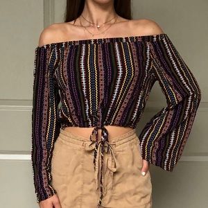 Morrocan Bardot Crop Top